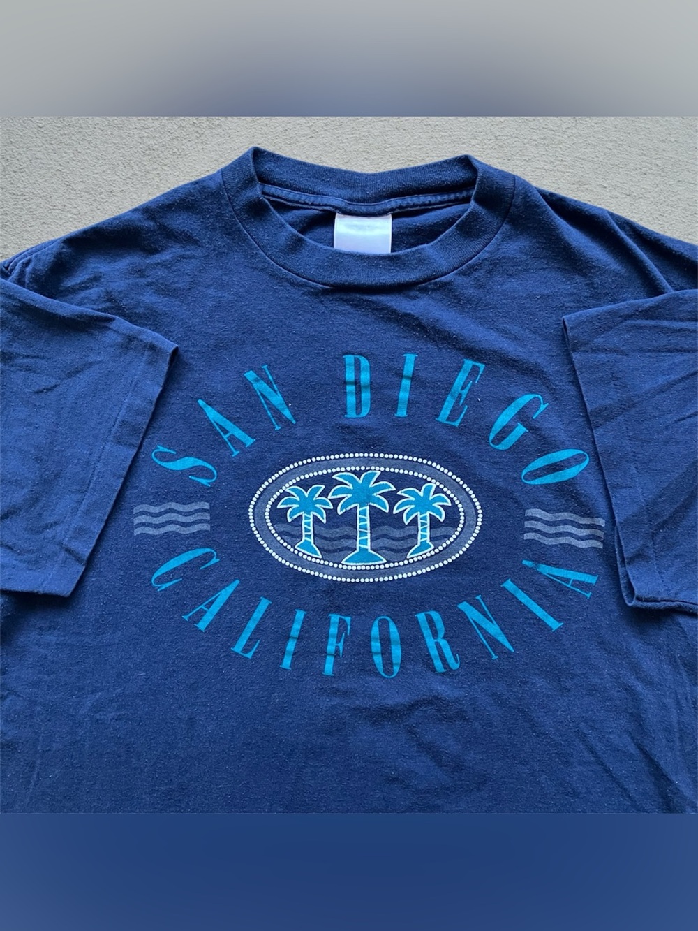 Vintage 90s San Diego Art Tee Shirt Single Stitch CA Palm Trees XL USA VTG